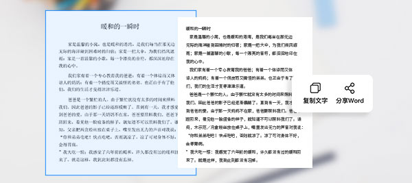 OCR识别,图片转word,亦可复制文字内容,一键分享