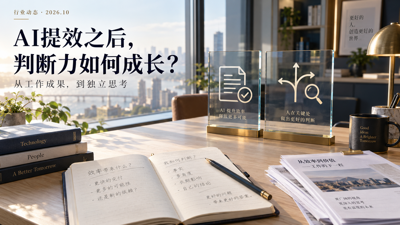 AI提效与独立判断主题配图